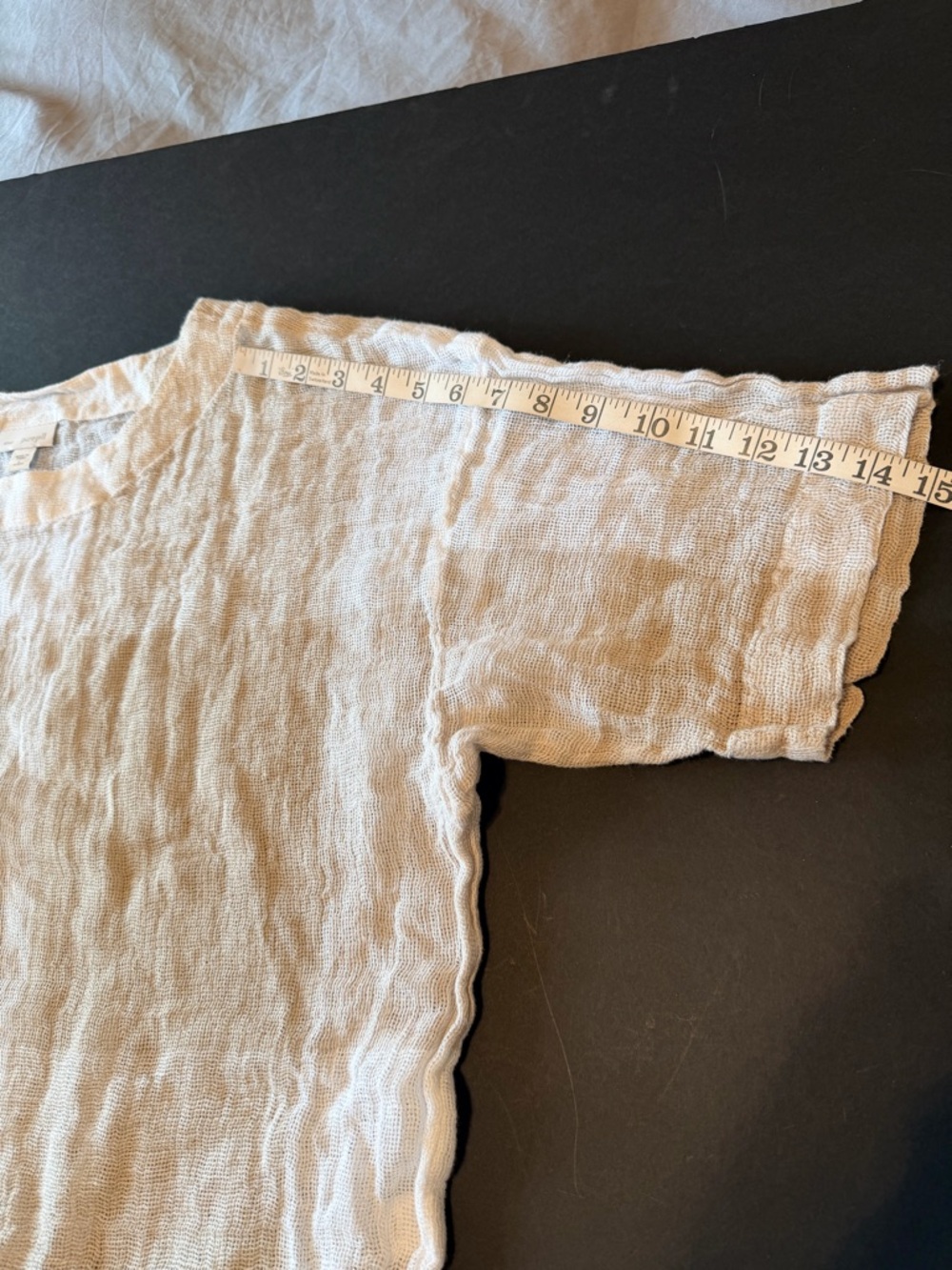 J.Jill Pure Jill 100% Linen Lagenlook Open Weave Boxy Minimalist kimono Top sz L - Picture 7 of 10